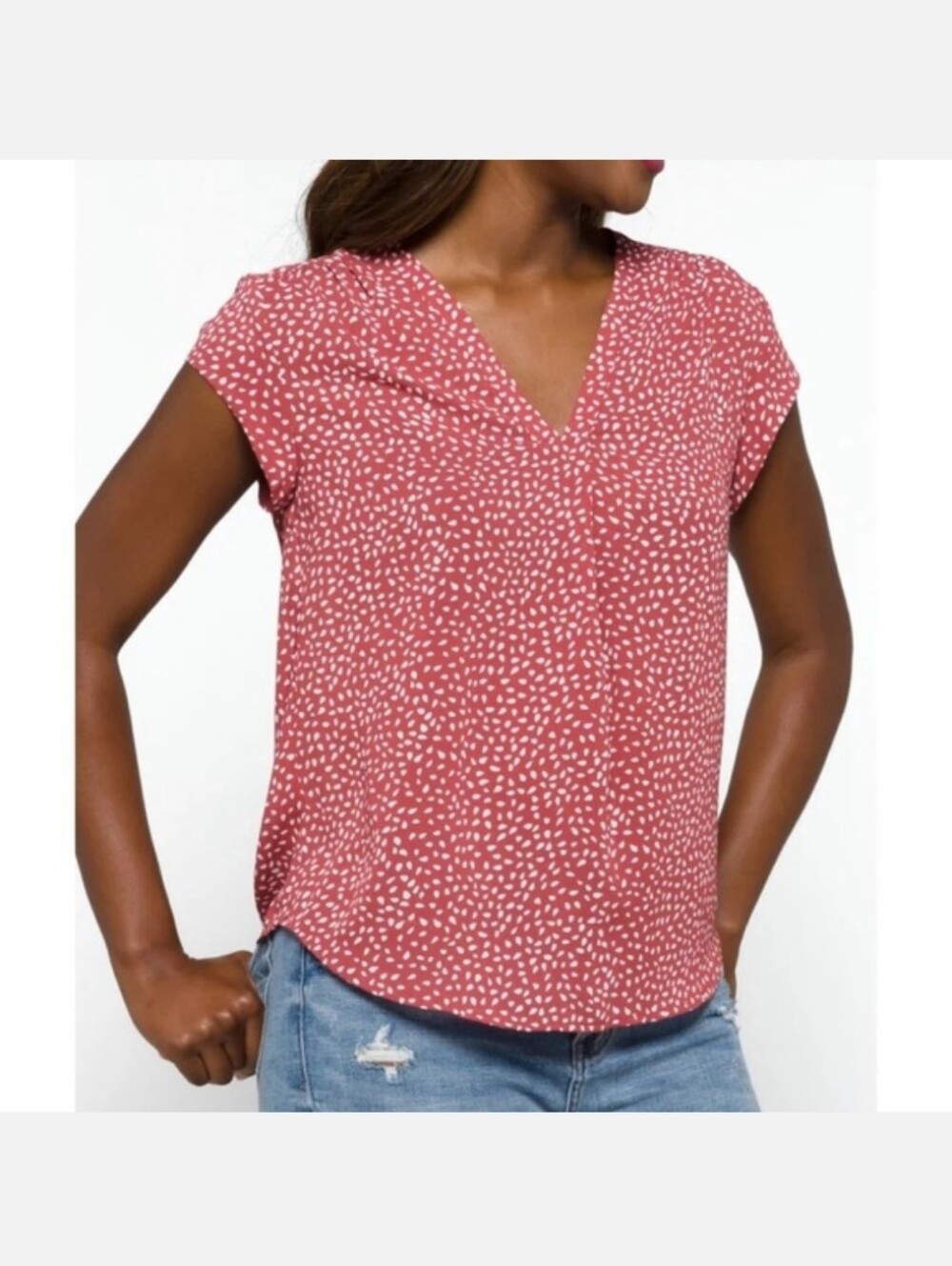 Fun2Fun Lilian V-Neck Blouse- M